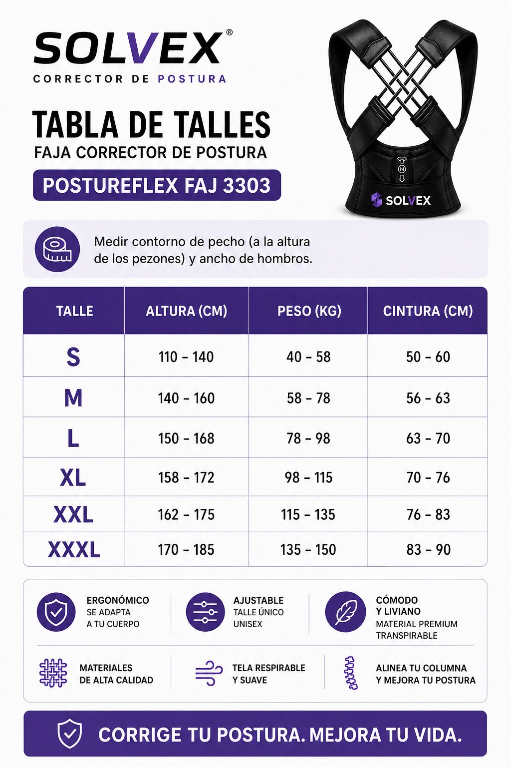 Corrector de postura Solvex